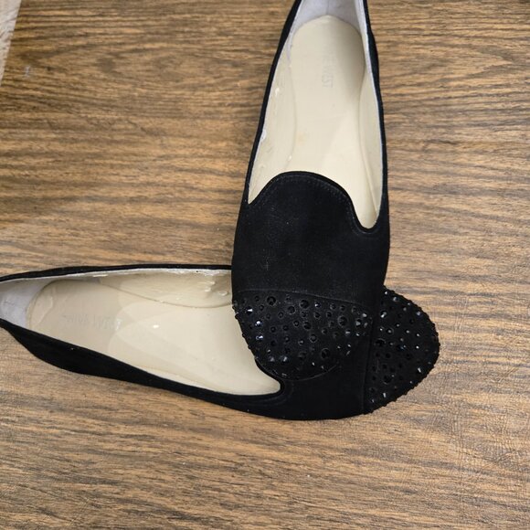 NINE WEST Carmina Women's Black Flats/Loafer w/Beaded Cap Toe - Size 8M - Picture 3 of 16